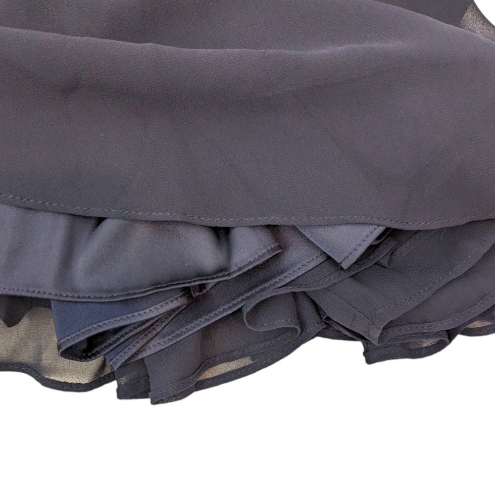 Vera Wang Dress Chiffon Long Gown Navy Blue Strapless Formal Black Tie Womens 6 - Picture 7 of 13